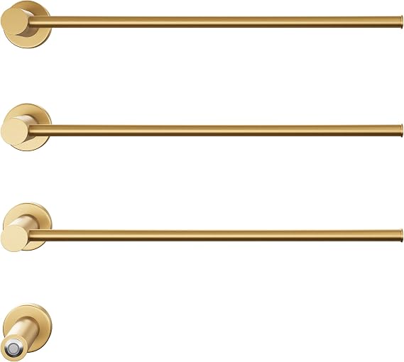 Swiss Madison Claire 3-Bar Electric Towel Warmer Heated Towel Racks for Bathroom in Brushed Gold