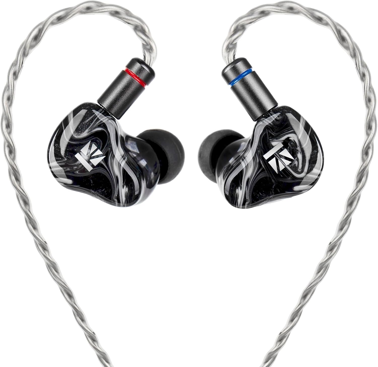 KBEAR SR-8インチイヤーモニター、1DD  3BAハイブリッドIEM、8mm液体シリコーンドライバー付きHiFiゲームイヤホン、3Dプリント樹脂シェル、5N OFCシルバーメッキ2ピンケーブル ミュージシャンオーディオエンジニア用 マイクなし