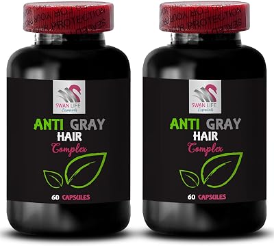 Anti Gray Hair - Anti Gray Hair Complex - Color Renewal Care, Hair Brilliance, Natural Color Revival, Vibrant Tone, Anti Gray Hair Pills, Lively Hair Color, Gray Hair Care 2 Bottles 120 Capsules