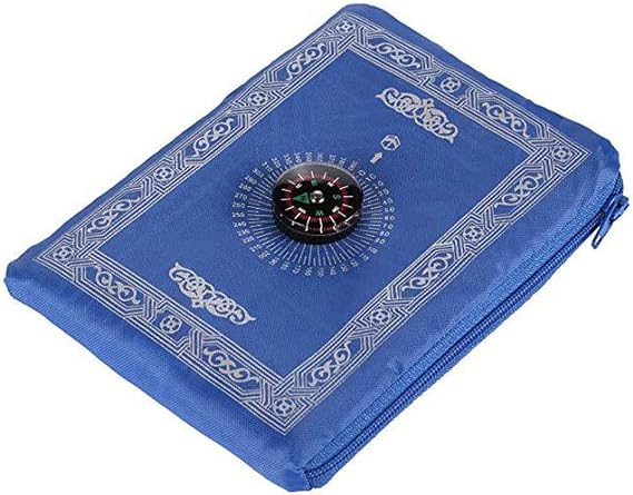 Namvo Muslim Prayer Mat, 60 * 100cm Portable Light Islamic Travel Prayer Rug Mat with Compass for Prayers Blue