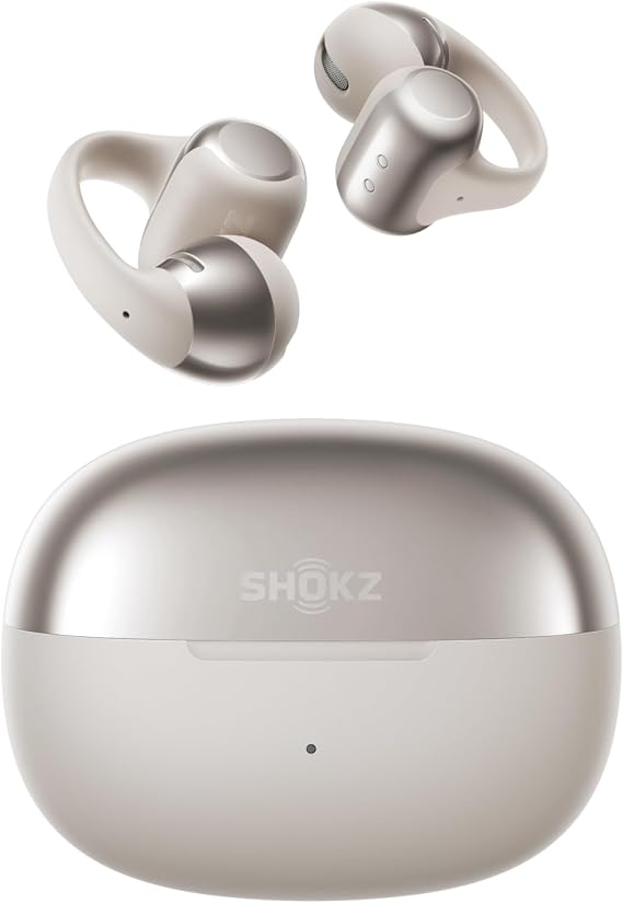 SHOKZ OpenDots ONE Open-Ear Clip-On Earbuds, Dolby Audio, Grey | Bluetooth 5.4, Dolby Audio, 6.5g Lightweight, 40H Playtime, IP54, Fast Charging, Commuting, Sports, Work