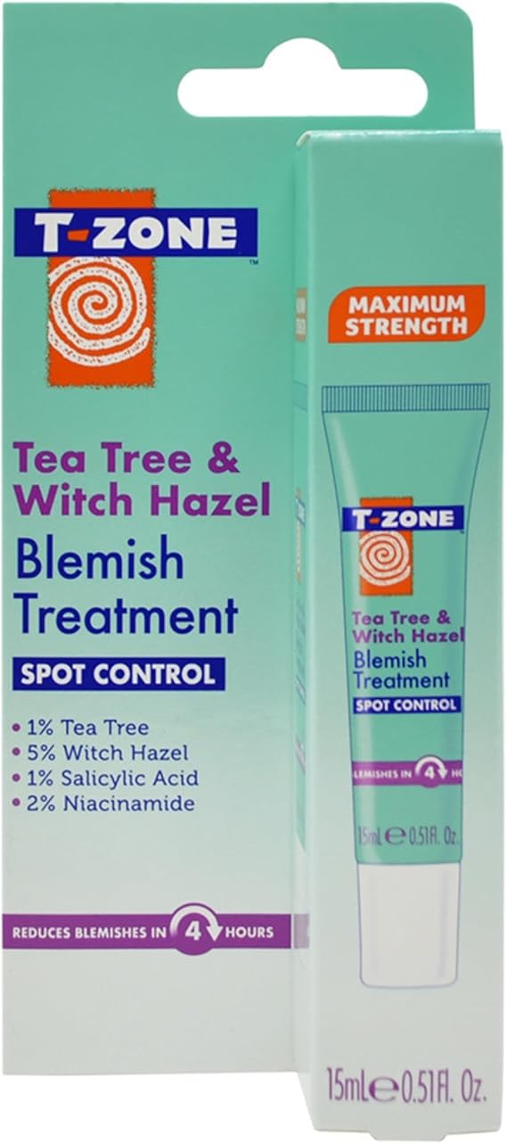 T-Zone Tea Tree &amp; Witch Hazel Blemish Spot Treatment Gel (15ml)