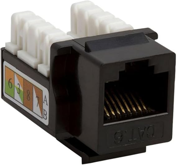 Keystone Punch Down Jack Cat-6 RJ-45 - Black