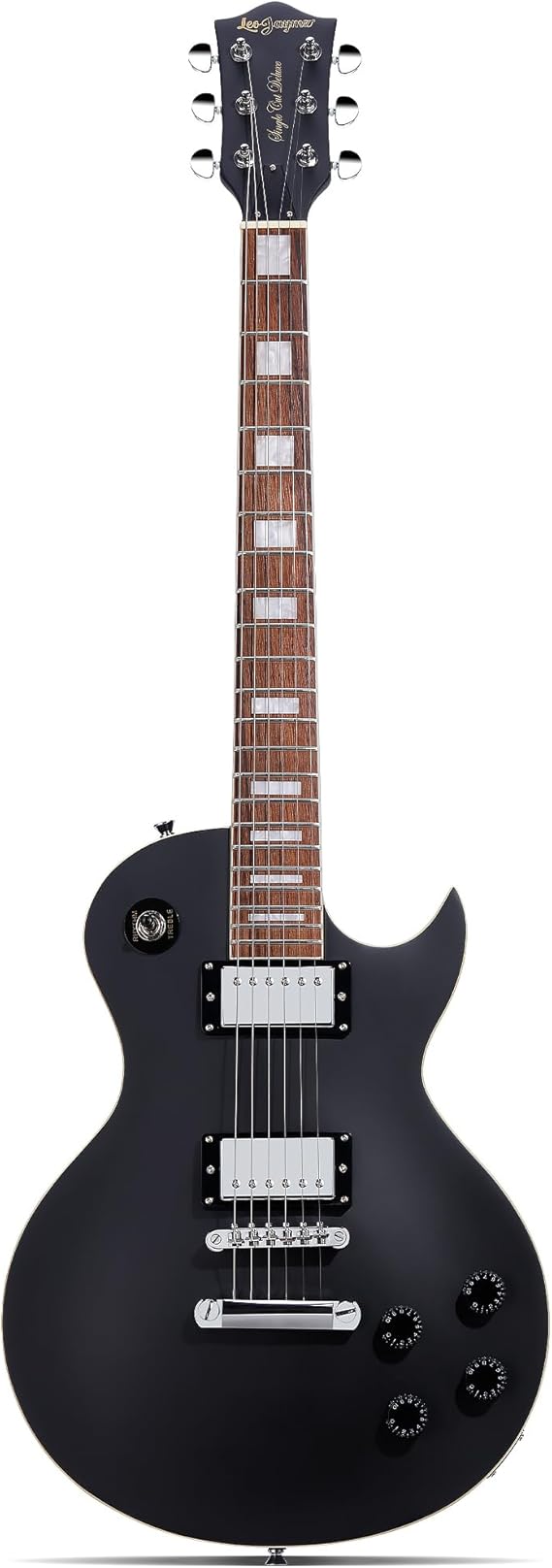 Leo Jaymz SC Series Electric Guitar Mahogany Body, Laurel Fingerboard, Dual Humbuckers, Tune-O-Matic Bridge, C Neck, 18:1 Tuners (Matt Black X)