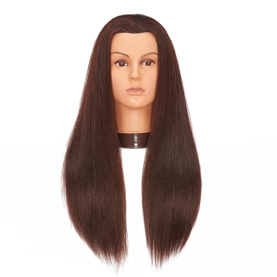 26-28'' Mannequin Head Yaki Synthetic Fiber Hair Styling Training Head Dolls for Cosmetology Manikin Maniquins Practice Head with Stand (9926LB0420) | Cosmetology Training Doll Manikin Head Practice Braiding Hair Styling Hairstylists with Clamp for Hair Extension