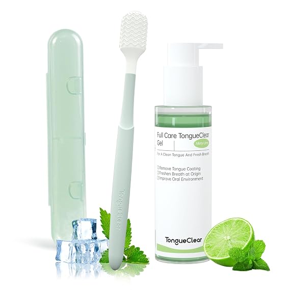 Soft Oral Cleaner & Gel Kit | Mouth Odor Eliminator, Fresh Mint | Mucosal Cleaner, 1 Set, Silicon Oral Mucosal Cleaner with Air Bag