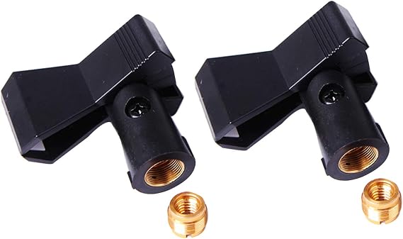 2 Pack Universal Adjustable Wireless Microphone Clip Holder With Adapter