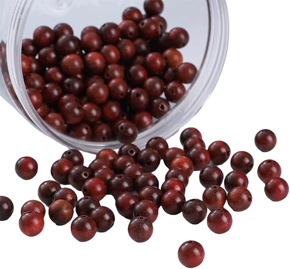 Beadia Natural Blood Sandalwood Beads 8mm Round Rosewood Beads for DIY Mala Prayer Necklace Bracelet Making 3.5oz