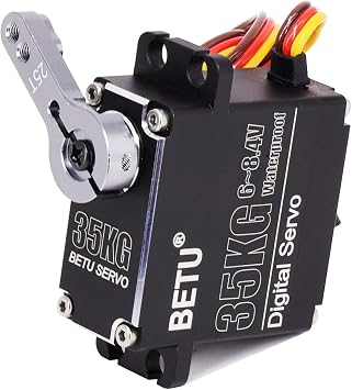 35kg Waterpoof Servo, Full Aluminum Case and Stainless Steel Gear Servo, High Torque Servo Compatible with 1/6,1/8, 1/10, 1/12 RC Car/Robot/Boat