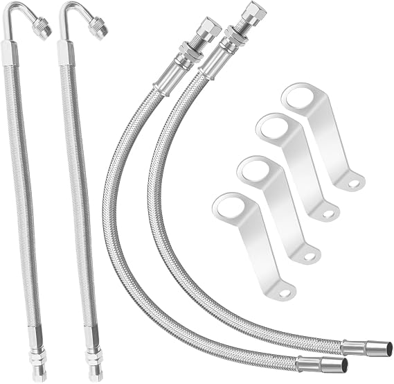 Double Tires Air Inflation Kit, Tire Valve Extension, Valve Stem Extenders, Valve Stem Extension, Easy Connecting to Tire Valves and Equipment and Extended inflator tube for easy tire checking