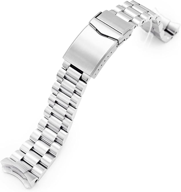 MiLTAT 22mm Endmill Watch Band compatible with Seiko 5 Sports GMT SSK001 SSK003 SBSC003 V-Clasp Brushed