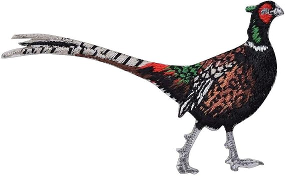 Ring Necked Pheasant - Walking Right - Embroidered Iron on Patch