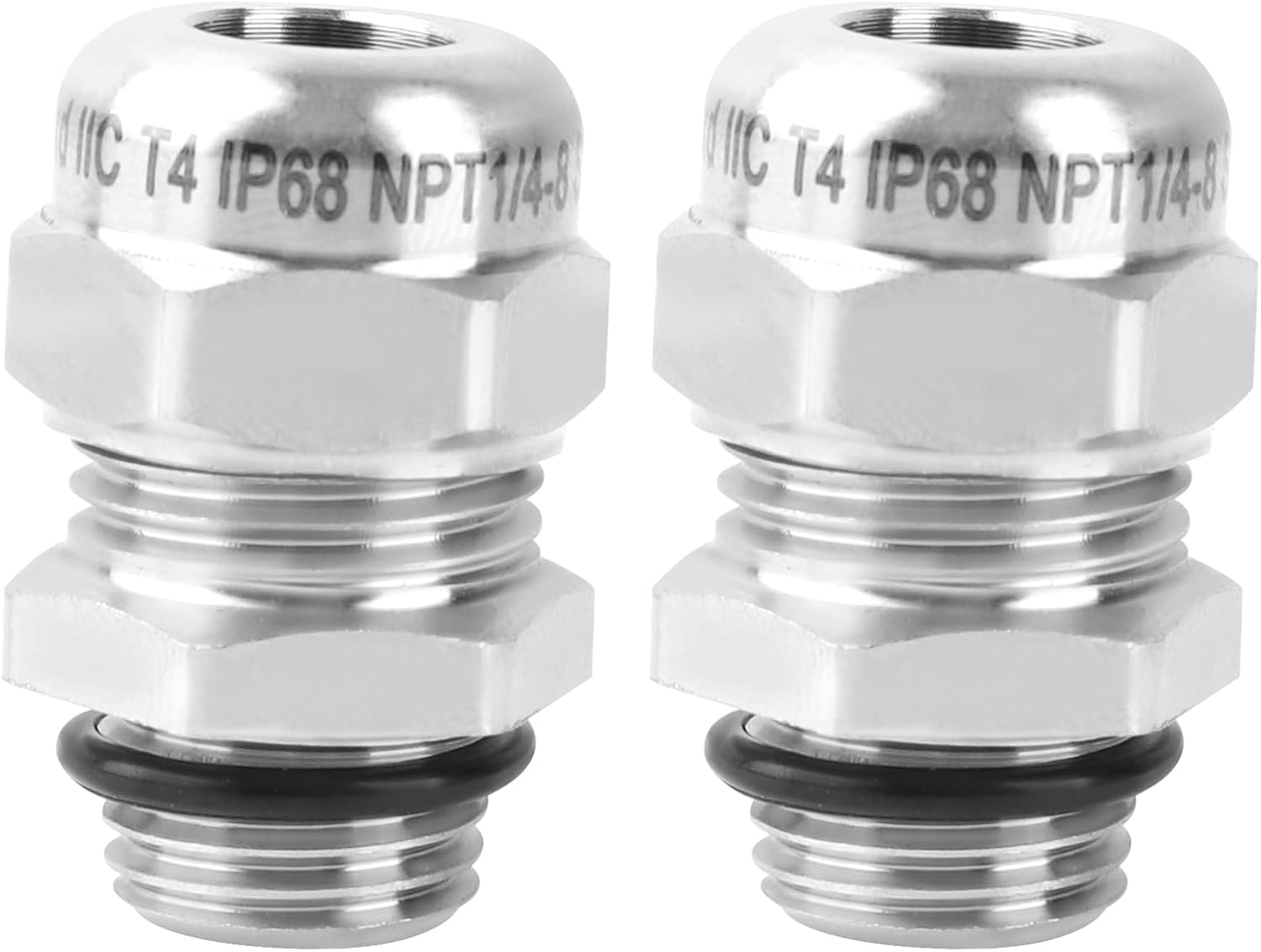 NPT 14 Stainless Steel Waterproof Cable Gland IP68 Waterproof Cable Gland Adjustable 4-8mm Cable Gland Protectors - 2 Pcs