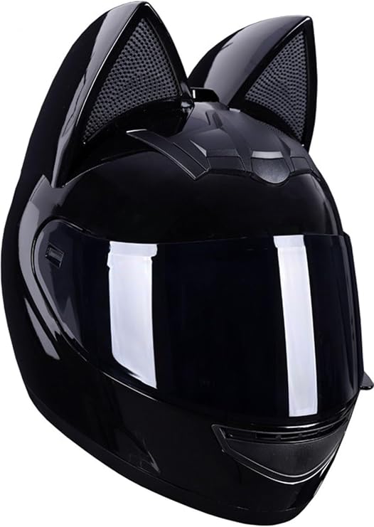 Cat-Ear Motorcycle Full-Face Helmet with Removable Visor Open-Face Motorcycle Helmet with Quick-Release Buckle DOT/ECE Certified Suitable for Off-Road Vehicles