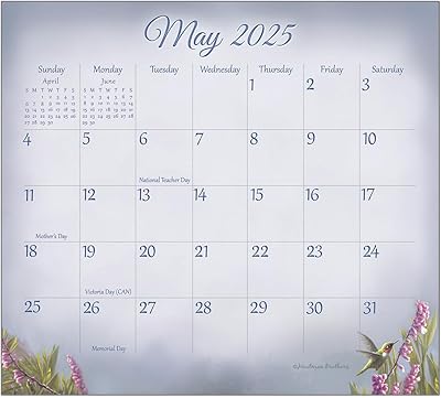 Legacy Songbirds 9 x 8 Premium Paper 2025 Magnetic Calendar Pad