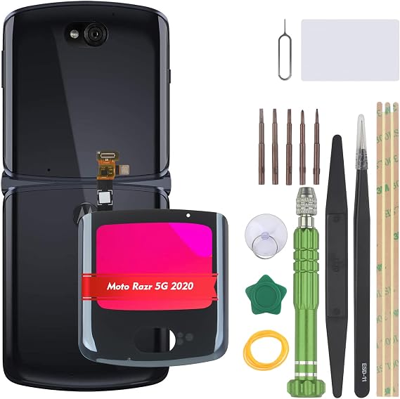 Screen Replacement for Motorola Moto Razr 5G 2020 XT2071-4 6.2" LCD Display for Motorola Moto Razr 5G Touch Screen Digitizer Assembly(Black)