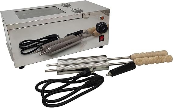 Electric Ice Cream Cone Chimney Cake Roll Oven Maker,Mini Chimney Cake Roller Grill Oven,Ice Cream Cone Grill Maker, Perfect for Restaurant Home Kitchen Snack Bar,220V