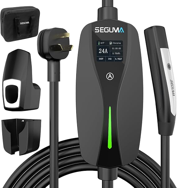 SEGUMA NEMA 10-30 Tesla Level 2 Charger, 10A-24A Level 2 NACS EV Charger | Dual Voltge 120V(NEMA 5-15) /240V(NEMA 10-30) Charging, 10-24A Adjustable Current, 25FT Cable, 3-Prong Dryer Outlet Ready