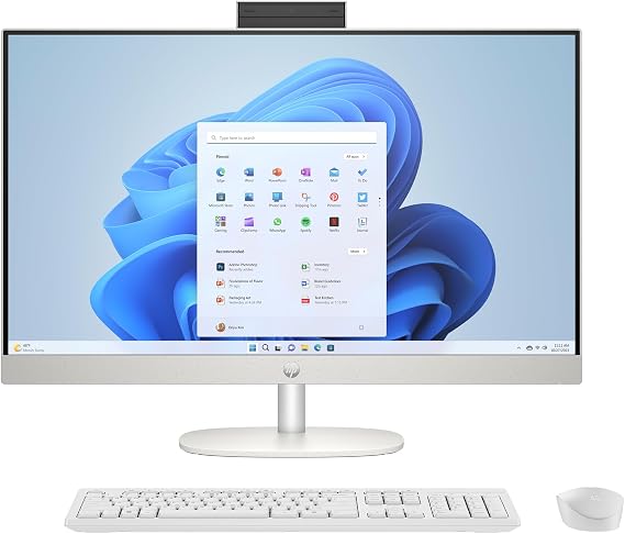HP 27 inch All-in-One Desktop PC, FHD Display, AMD Ryzen 5 7520U, 8 GB RAM, 512 GB SSD, AMD Radeon Graphics, Windows 11 Home, 27-cr0060 (2023)