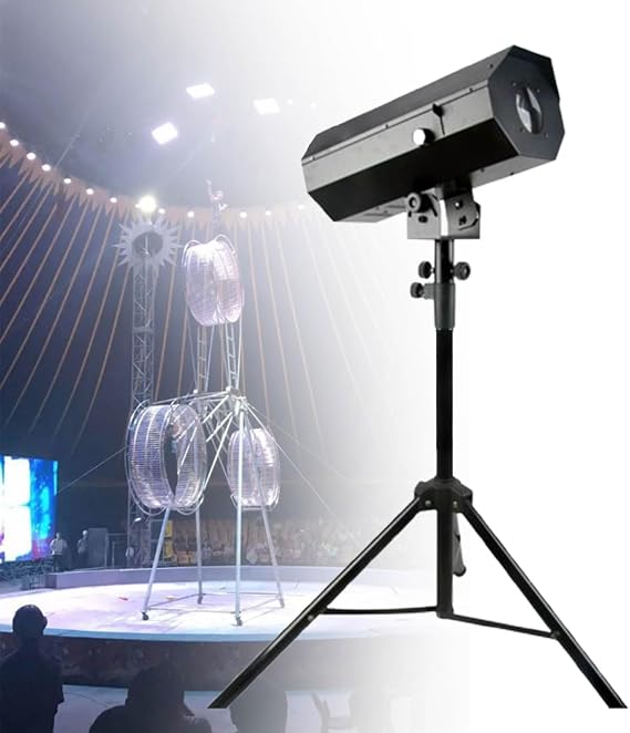 Stage Follow Spot Light, 200W LED Stage Lights Beam Lights, Manual Control Stage Spotlight Stand Adjustable Aperture, for Wedding, Television Studios, Concerts
