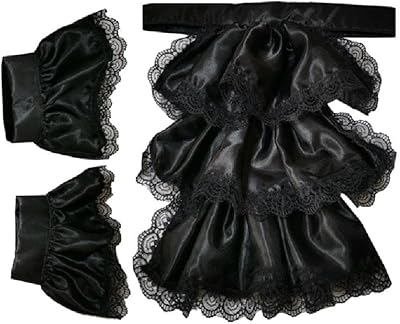 Adult Kid Detachable Ruffled Jabot and Cuffs Set Vintage Victorian Faux Collar Steampunk Cosplay Costume Accessory Jabot Cuffs Set