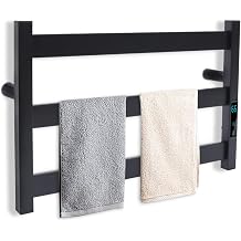 Heated Towel Rack for Bathroom Towel Warmer Racks Wall Mounted, Tower Warmer Rack, Timer & Temperature Multi-Level Adjustments, Adjustable Temperature, Touch Screen, 8-Hour Timer, 66lb Load Capacity