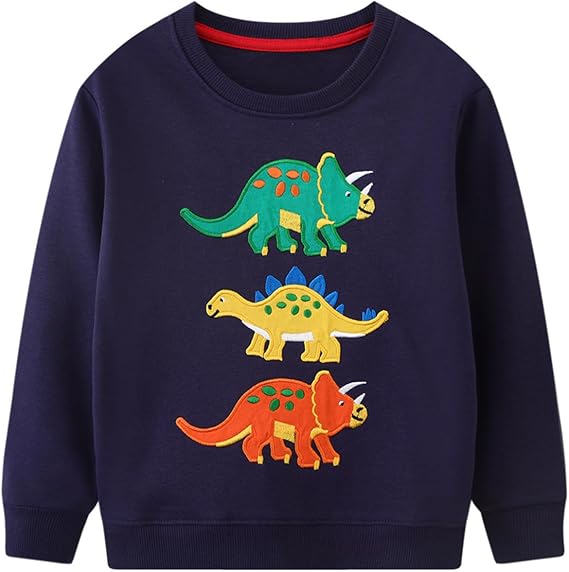 Toddler Boys Sweatshirt Cotton Crew Neck Graphic Fall Winter Shirts