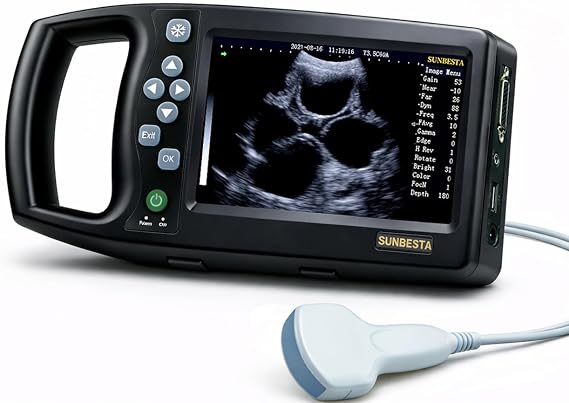 A8 Professional Veterinary Ultrasound Machine with 3.5MHz Convex Probe | Portable Animal Pregnancy Scanner for Dogs, Cats, Sheep, Goats and Pigs, 5.7 Handheld Vet Ultrasound with Carrying Case