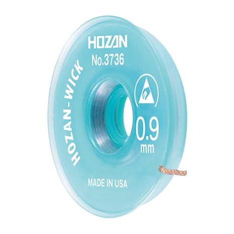 HOZAN Solder Wick Braid, Width 0.9mm, Full Length 3m, No. 3736