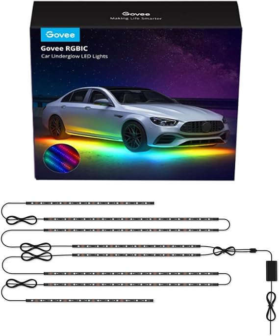 Govee Car Underglow Lights, 8 pcs, RGBIC Car Lights, App Control