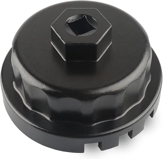 Oil Filter Wrench 64MM 14 Flute Compatible with Toyota, Lexus, Scion 2.0 To 5.7L - 4Runner Avalon Camry FJ Highlander RAV4 Sienna Tundra Tacoma IS250 RX350, More - Oil Filter Housing Cap Removal Tool