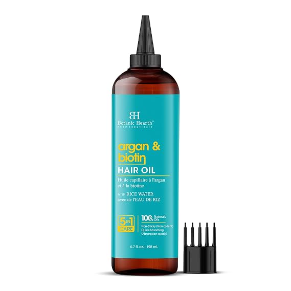 Botanic Hearth Pure Argan & Biotin Oil For Hair Growth - 6.7 Fl oz