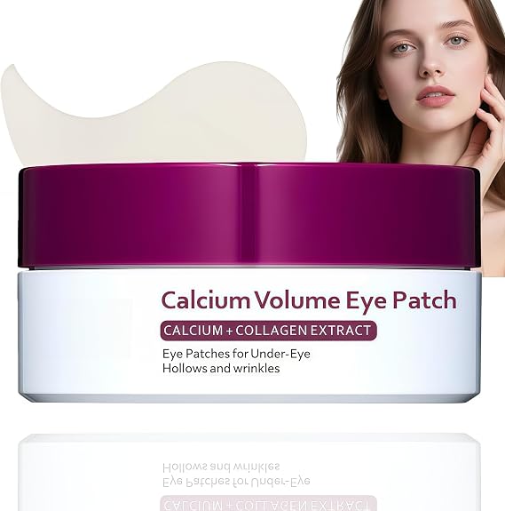 60PCS Calcium Volume Under Eye Patches,Under Eye Gel Patches,Eye Bags Remover Women,Firming Anti-Aging Eye Cream,Collagen Eye Masks,Korean Skincare Set,Hydration Eye Patches for All Skin Types