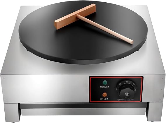 16 Inch 1700W Commercial Electric Crepe Maker Pancake Maker, Stainless Steel Non-stick Pan Griddle Machine, Adjustable 50-300C Mini Pancake Makers, for Kitchen, Snack Stall, Dessert Shop