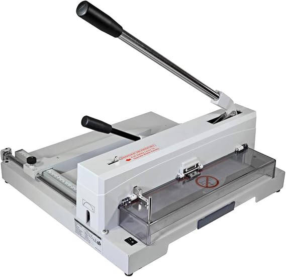 KW Paper Cutter 14.5" Table Top Paper Trimmer - Strong Metal Base Guillotine - High Large Capacity for Home and Office Use - LED Cutting line