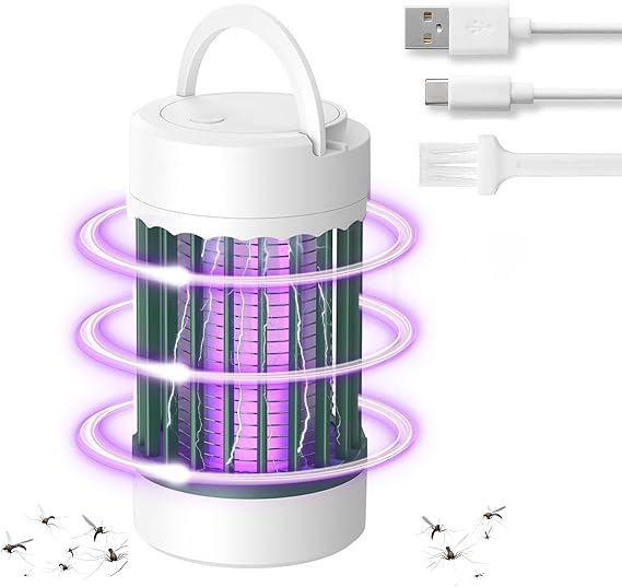 Bug Zapper - Portable Electric Mosquitoes and Flying Insect Trap Light | High Powered Wireless Killer Lamp | Must Haves for Kitchen, Camping, Room, Home Rechargeable Indoor Out