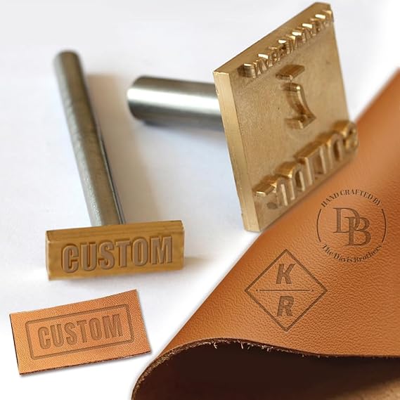 Custom Leather Stamp Personalized Leather Brass Embossing with Text Image Logo