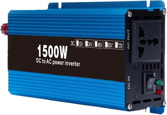 1500W Pure Sine Car Power Inverter Kit, DC 12V/24V/48V/60V to AC 220V Power Converter Low Frequency Solar Power Inverter Converter Suitable for Camping, Cars