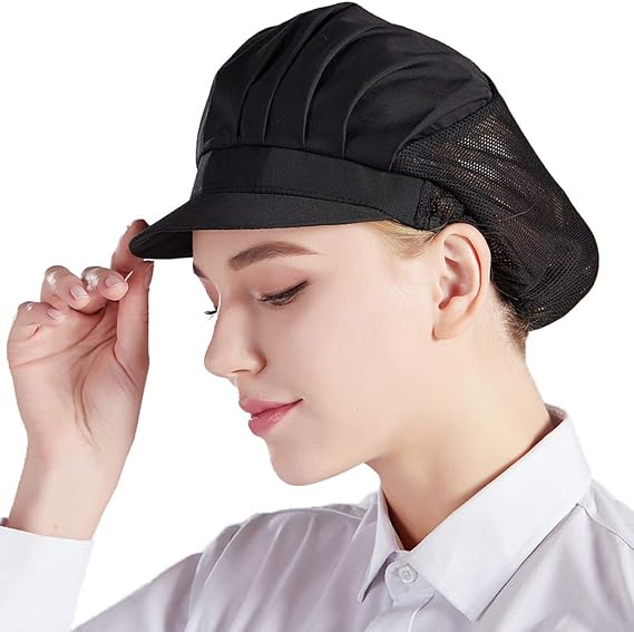 Nanxson 3pcs Chef Hat Kitchen Cooking Chef Cap Food Service Hair Nets | Half/Full mesh chef hat with brim,breathable,mashine washable,for food service,cafeteria,hotel,bakery