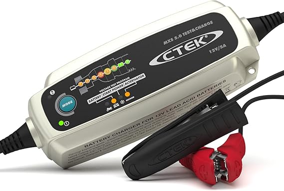 CTEK MXS 5.0 Test&Charge 12V 5A Battery Charger, Battery Maintainer, Car & Truck Battery Charger, Battery & Alternator Tester with Reconditioning Mode and Snowflake Mode
