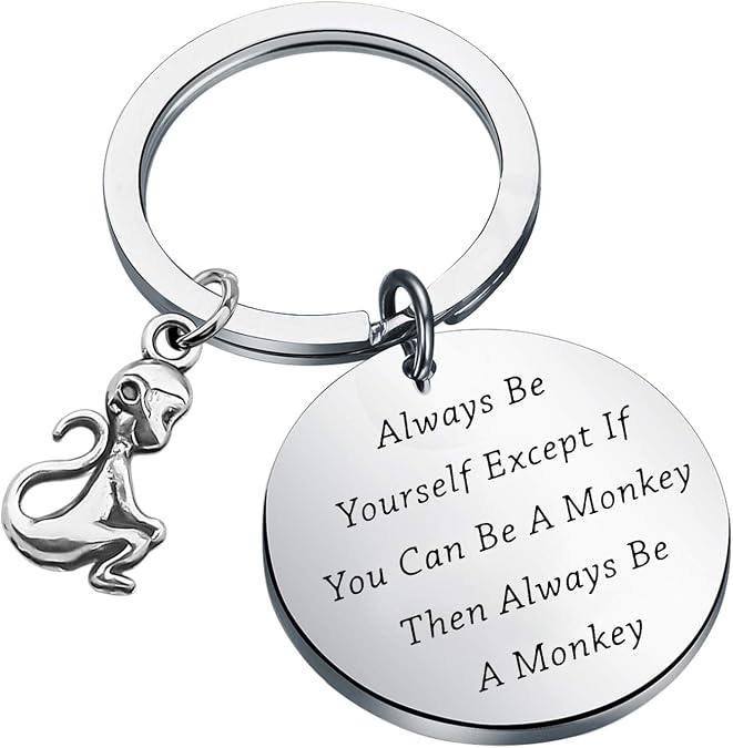 Cute Monkey Jewelry Keychain Charm Gift for Women & Men