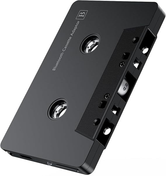 Wireless Bluetooth Cassette Adapter for Car, 5.0 Tape Receiver with Built-in Mic & Control Button, Hands-Free Calling Music Streaming for Vintage Vehicle Stereo - Black