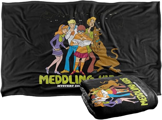 Scooby Doo Meddling Kids Silky Touch Super Soft Throw Blanket 36" x 58",Meddling Kids