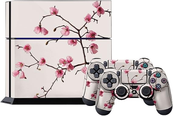 247 Skins Graphics kit Sticker Decal Compatible with PS4 PlayStation 4 and Dualshock Controllers - Cherry Blossoms