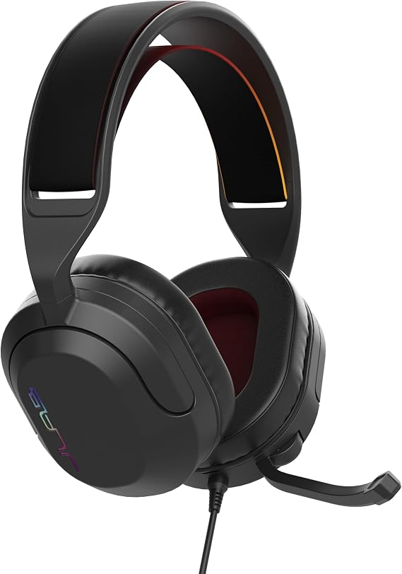 JLab Nightfall Gaming Headset with flip-to-Mute Boom mic, 50mm Drivers, 3.5mm Wired for PC, PS5, PS4, Xbox, Switch