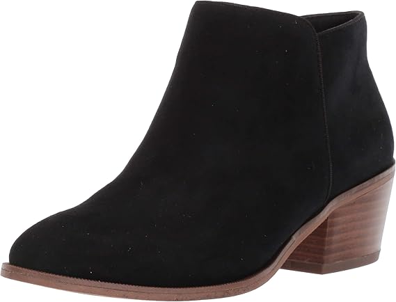 Amazon Essentials Women's Low Heel Ankle Boots with Side Zipper, Stacked Block Heel