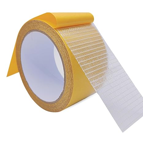 WENSSKKU Extra Strong Double Sided Fabric Tape Heavy Duty for Clothes,Double Stick Fabric Tape for Carpet/Clothing 2inch x 33FT(10m) High Stickness Strong 2 Sided Tape