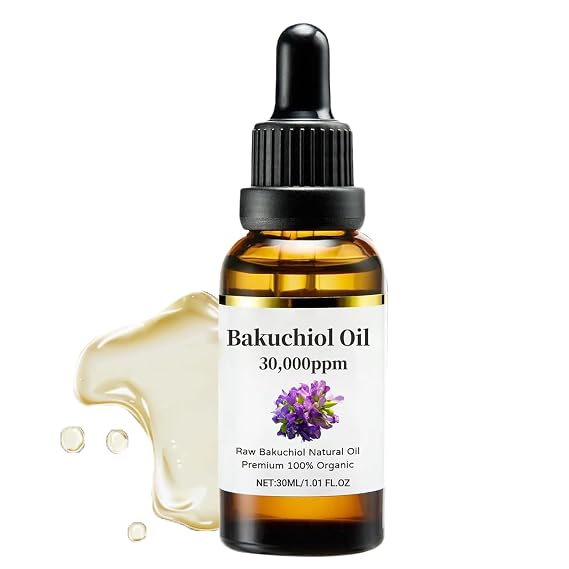 Bakuchiol Oil Organic Cold Pressed of 30,000 PPM, Advanced Bakuchiol Serum for Face, Hydrating & Firming Anti-Aging Skin Care, Natural Ingredients for All Skin Types (1pc)