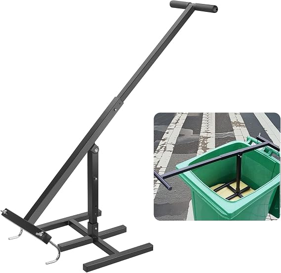 Manual Trash Compactor, Waste Recycling Hand Tool for Outdoor Use, Touchless Bin Compactor for 120-660L Wheelie Bins, Iron Compacting Trash Can
