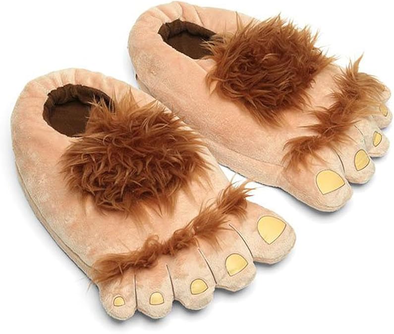 Ibeauti Womens Furry Monster Adventure Slippers, Comfortable Novelty Warm Winter Hobbit Feet Costume Gift Slippers for Teens Adults